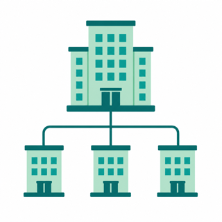 Holding company management icon